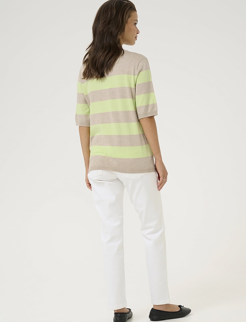 Kaffe - KAlizza Striped Knit - pullover - lettuce/featherg. bold stripe - 4