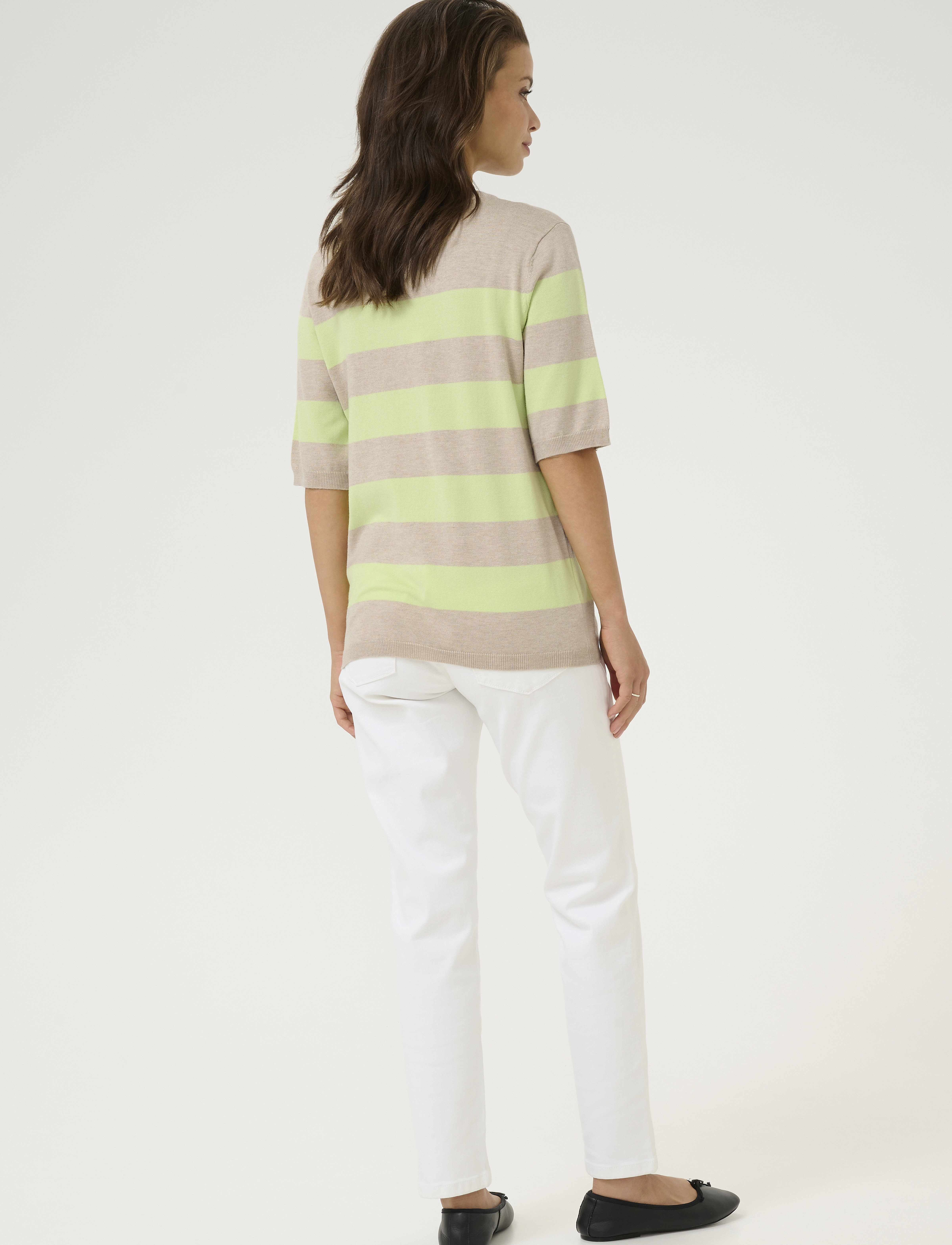 Kaffe - KAlizza Striped Knit - trøjer - lettuce/featherg. bold stripe - 4