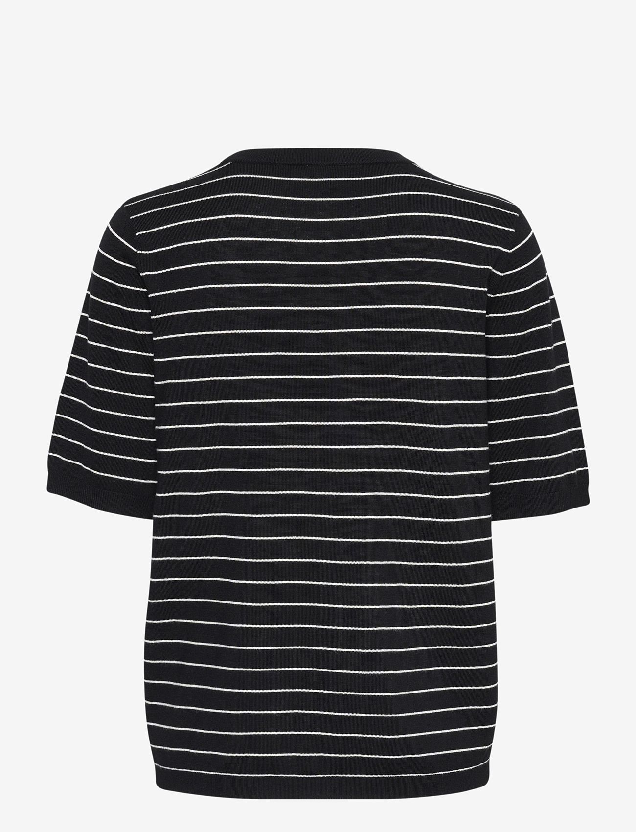 Kaffe - KAlizza Striped Knit - striktrøjer - black /turtledove slim stripe - 2