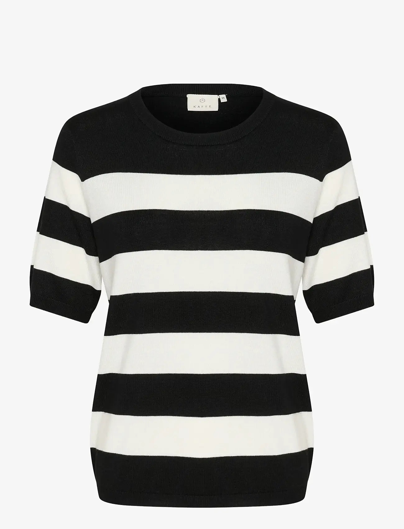 Kaffe - KAlizza Striped Knit - efterårstøj - black/chalk bold stripe - 1