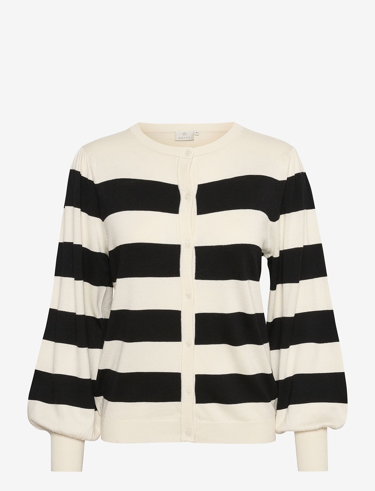 Kaffe - KAlizza Striped Cardigan - black/turtledove bold stripe - 1