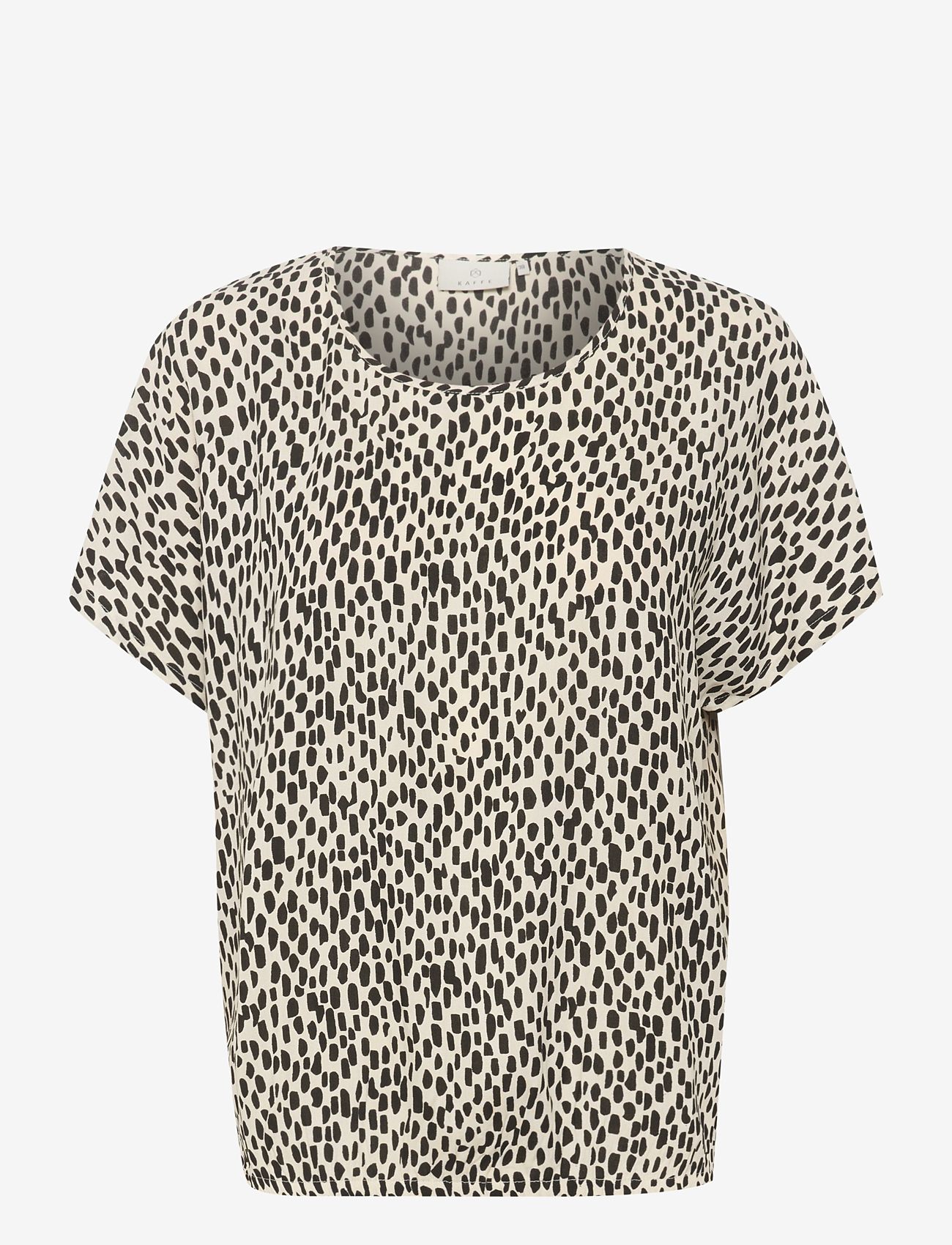 Kaffe - KAjetta Top - kortærmede bluser - turtledove/black graphic dot - 0