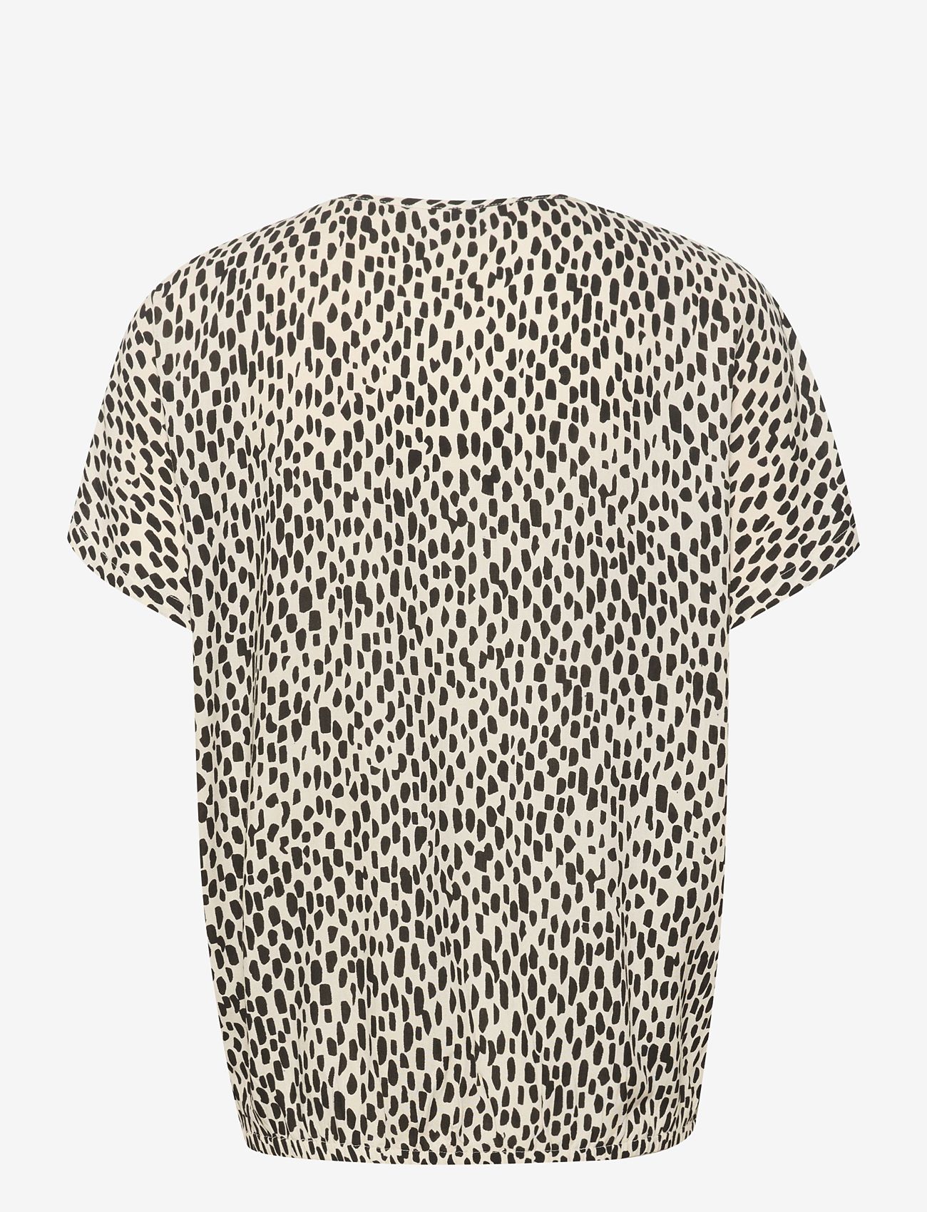 Kaffe - KAjetta Top - kortærmede bluser - turtledove/black graphic dot - 1