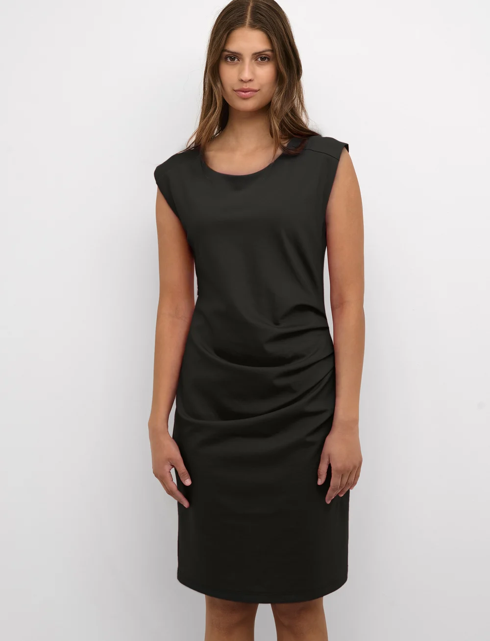 Kaffe - KAindia Round-Neck Dress - cocktailklänningar - black deep - 0