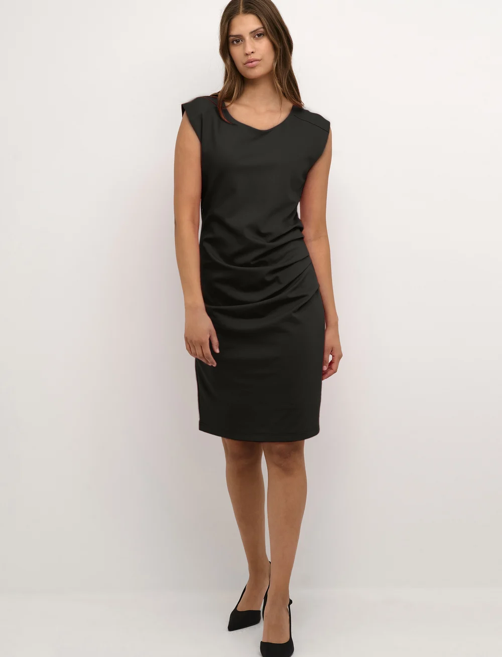 Kaffe - KAindia Round-Neck Dress - cocktailklänningar - black deep - 3