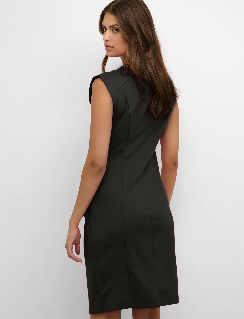 Kaffe - KAindia Round-Neck Dress - cocktailklänningar - black deep - 4