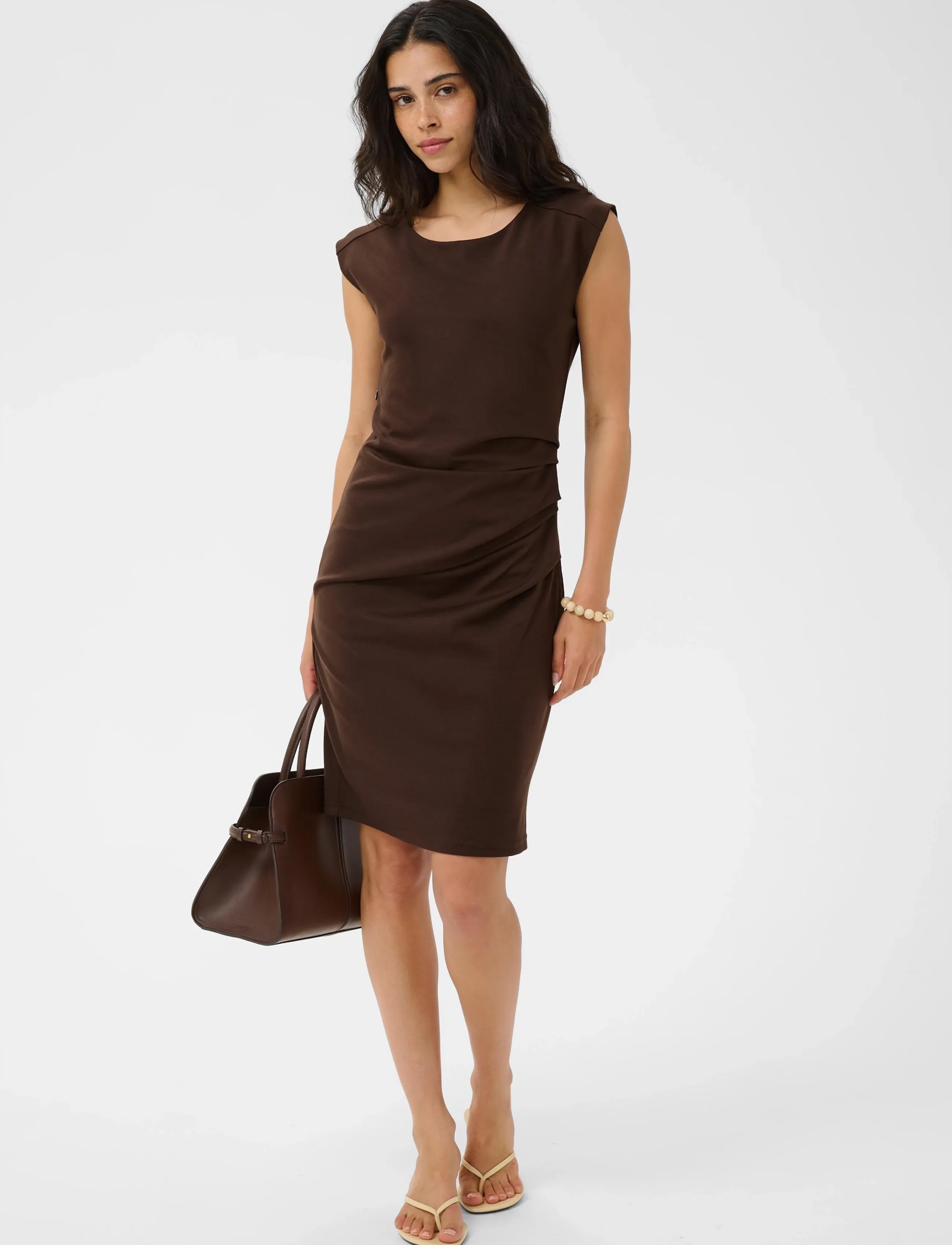 Kaffe - KAindia Round-Neck Dress - cocktail dresses - coffee bean - 3