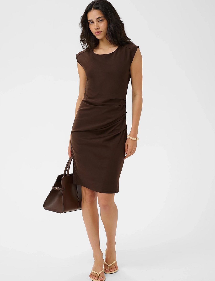 Kaffe - KAindia Round-Neck Dress - cocktail dresses - coffee bean - 3