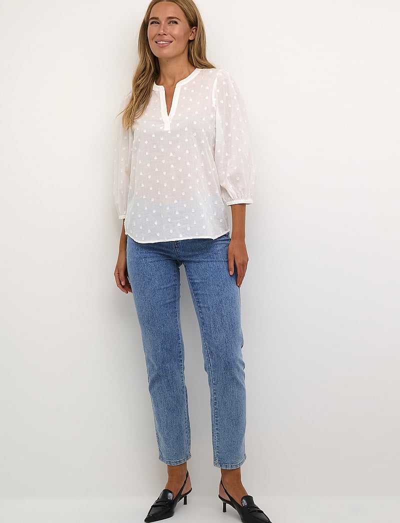 Kaffe - KAjollia Blouse - långärmade blusar - chalk - 3