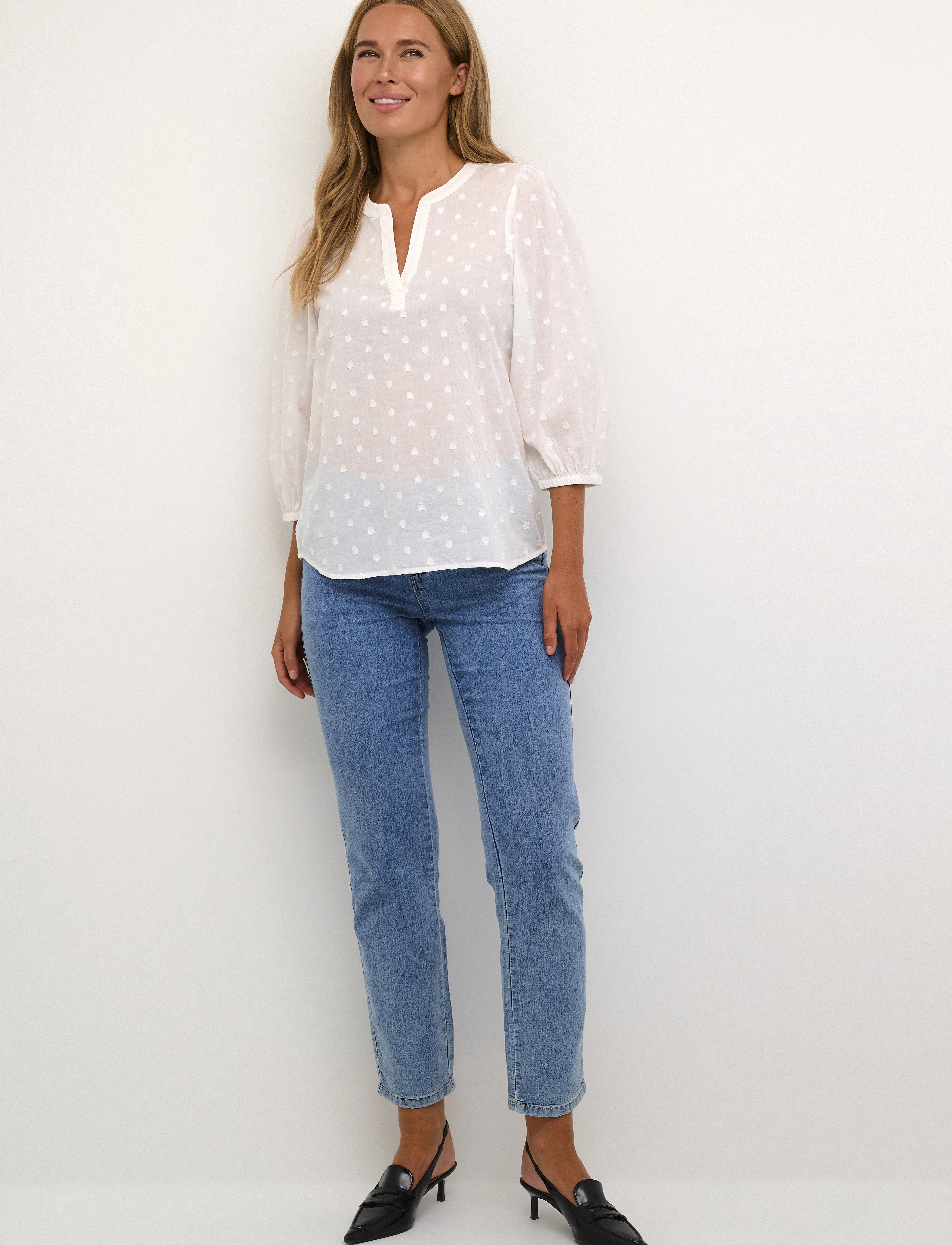 Kaffe - KAjollia Blouse - långärmade blusar - chalk - 3