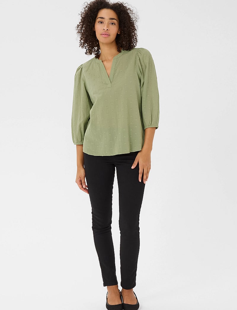 Kaffe - KAjollia Blouse - langærmede bluser - oil green - 3
