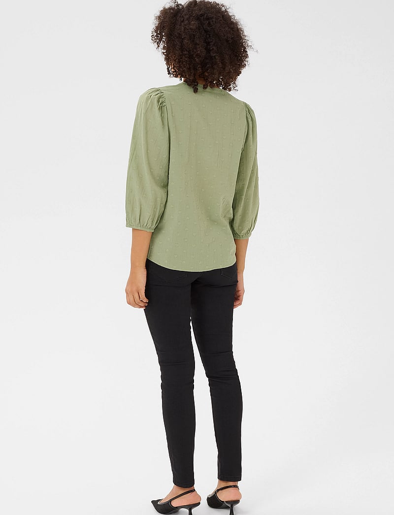Kaffe - KAjollia Blouse - langærmede bluser - oil green - 4