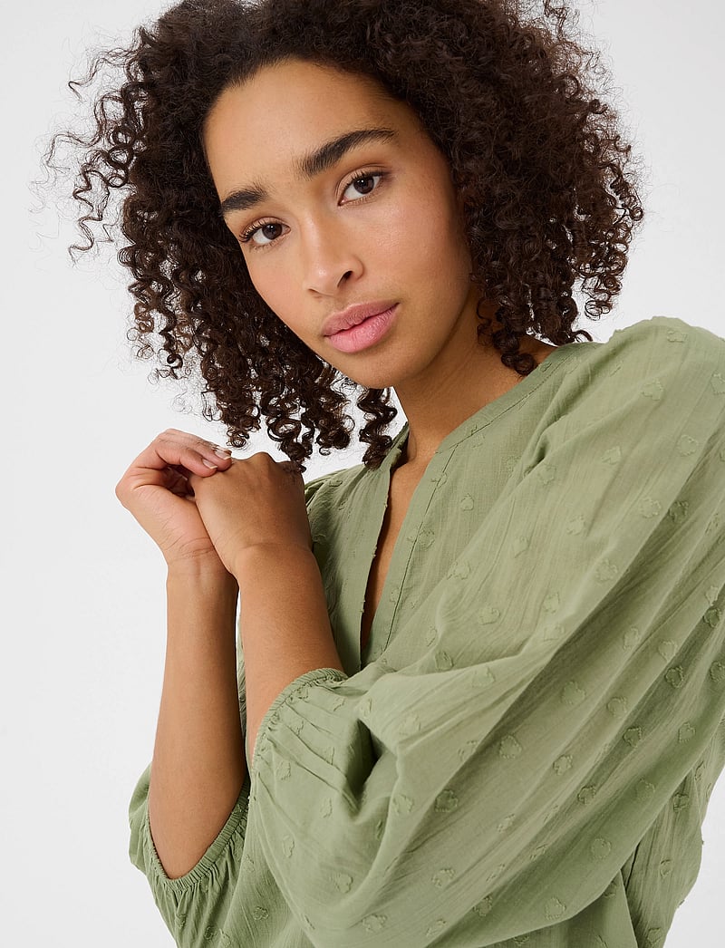 Kaffe - KAjollia Blouse - langærmede bluser - oil green - 5