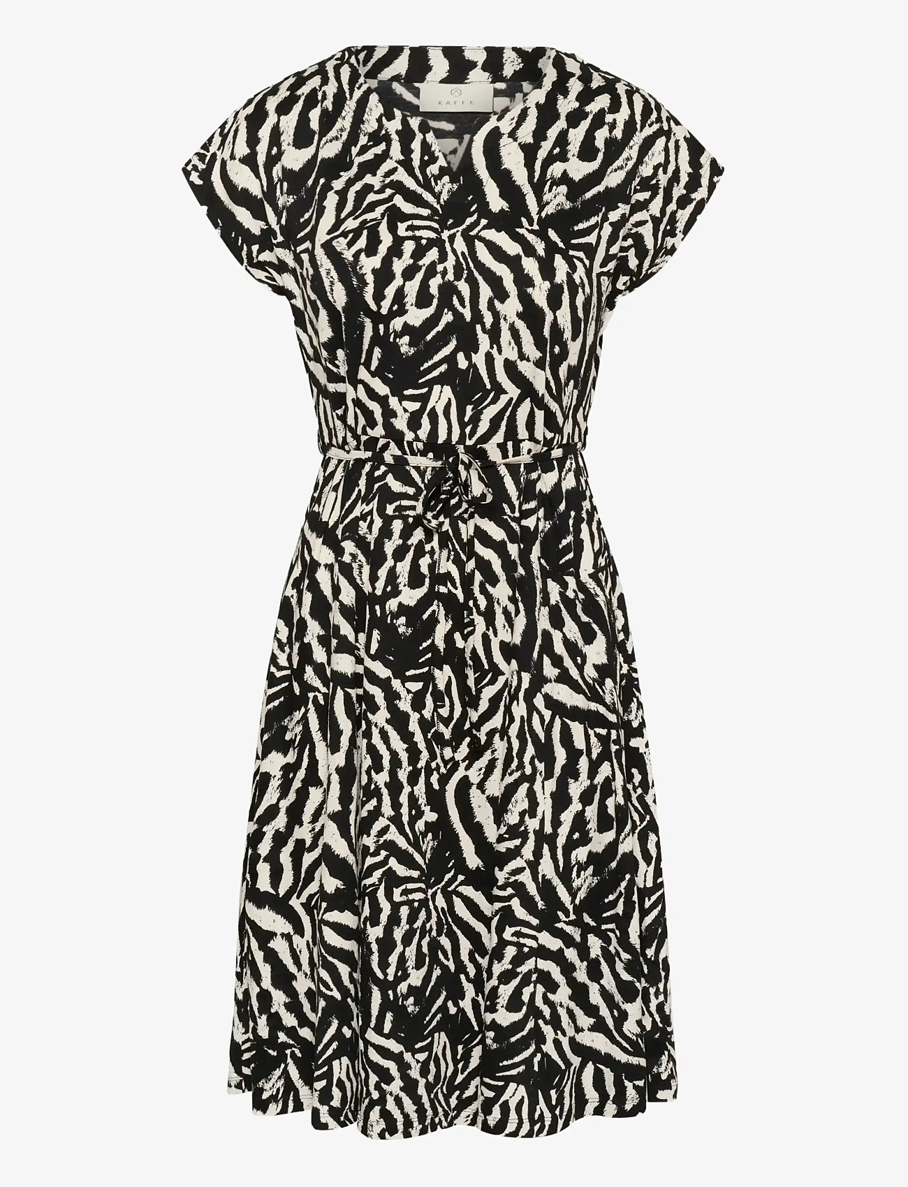 Kaffe - KAbella Jersey Dress - sommerkleider - black deep/chalk s animal - 1