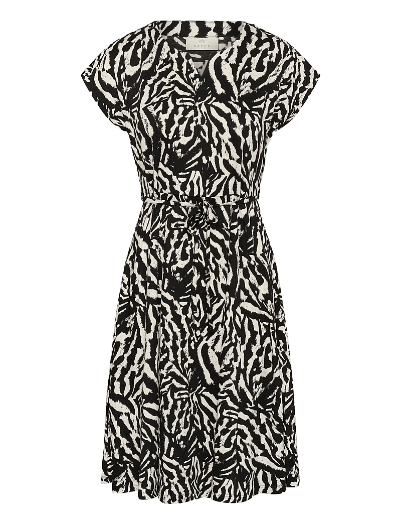 Kaffe - KAbella Jersey Dress - sommerkleider - black deep/chalk s animal - 1