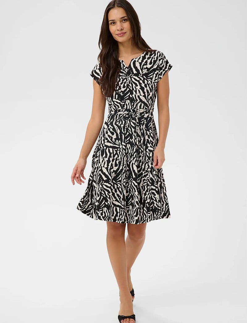 Kaffe - KAbella Jersey Dress - sommerkleider - black deep/chalk s animal - 3