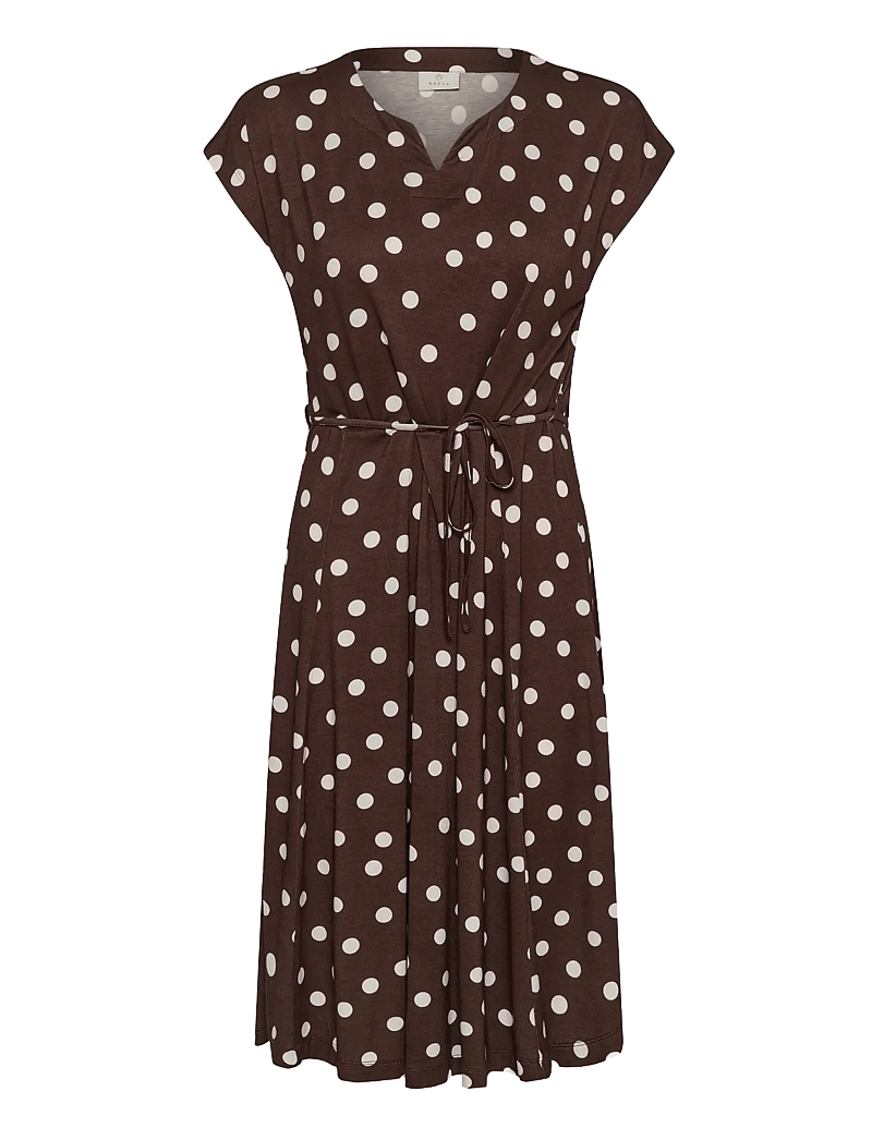 Kaffe - KAbella Jersey Dress - suvekleidid - chocolate brown w. chalk dot - 0