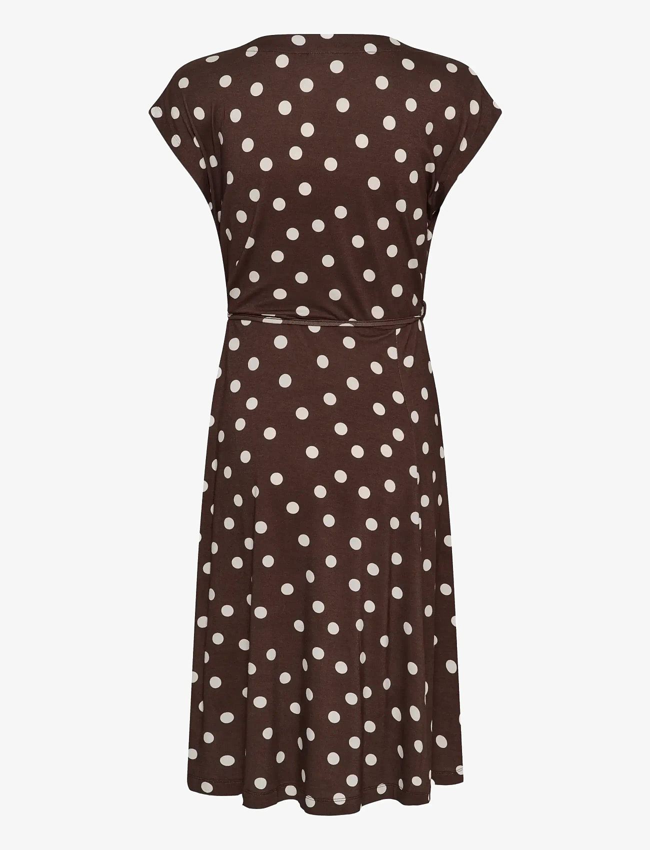 Kaffe - KAbella Jersey Dress - suvekleidid - chocolate brown w. chalk dot - 1