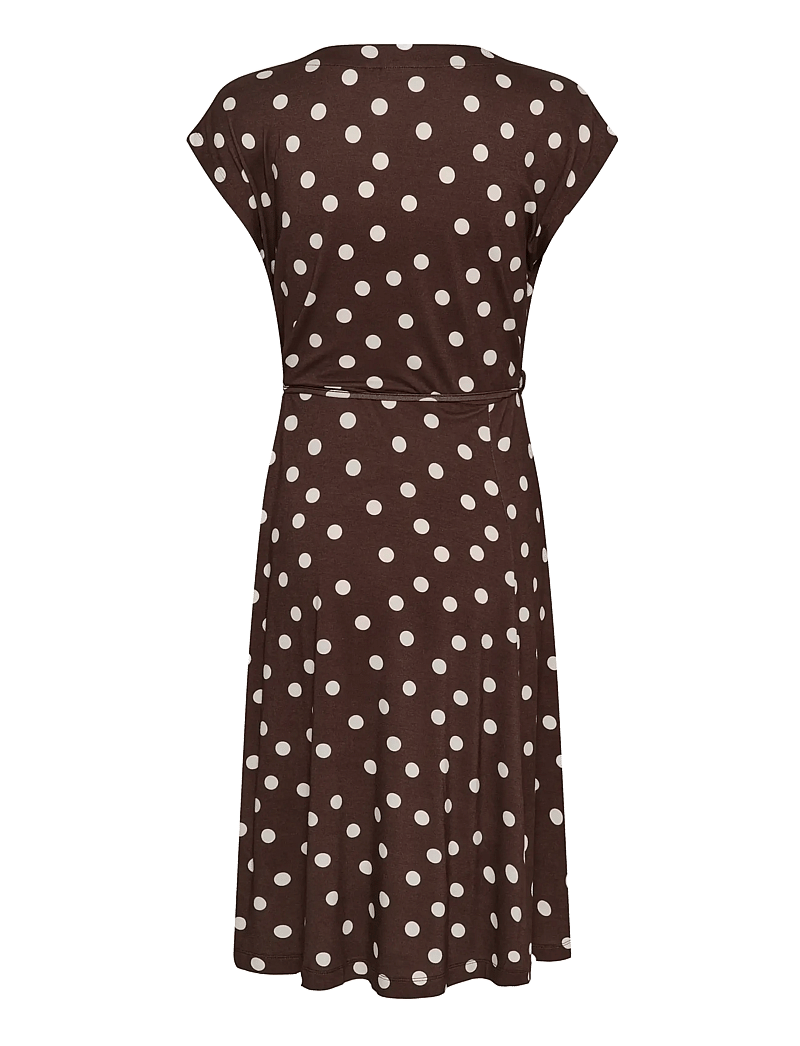 Kaffe - KAbella Jersey Dress - suvekleidid - chocolate brown w. chalk dot - 1