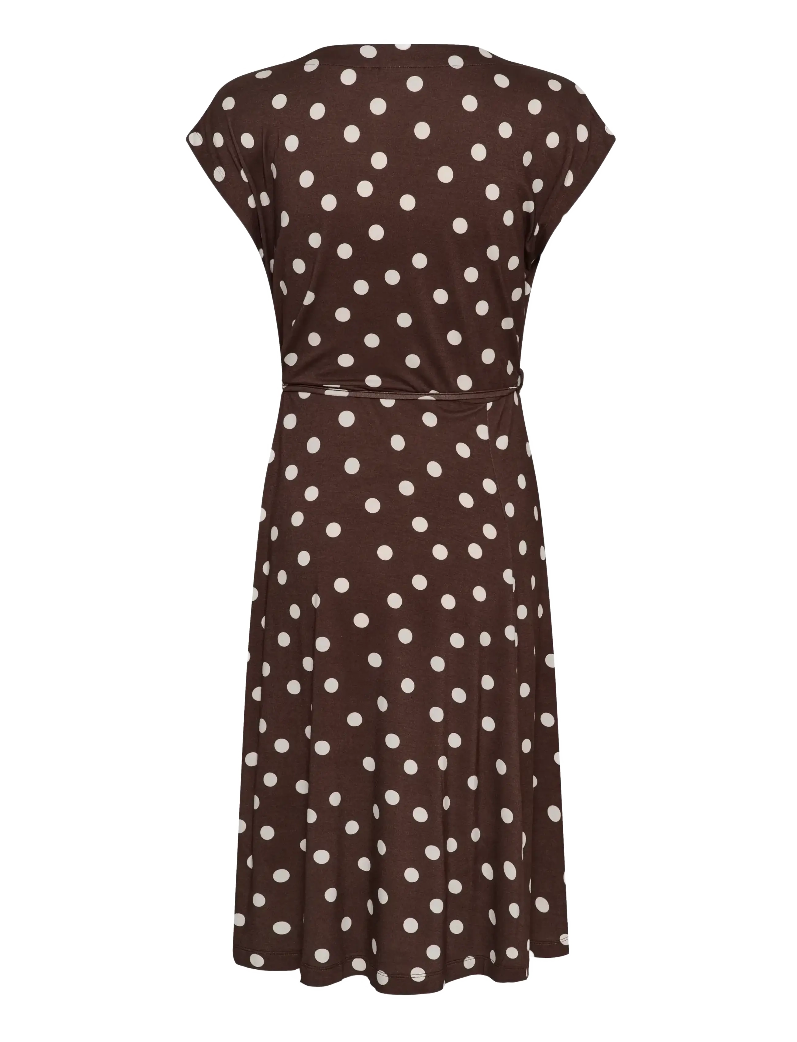 Kaffe - KAbella Jersey Dress - sommarklänningar - chocolate brown w. chalk dot - 1