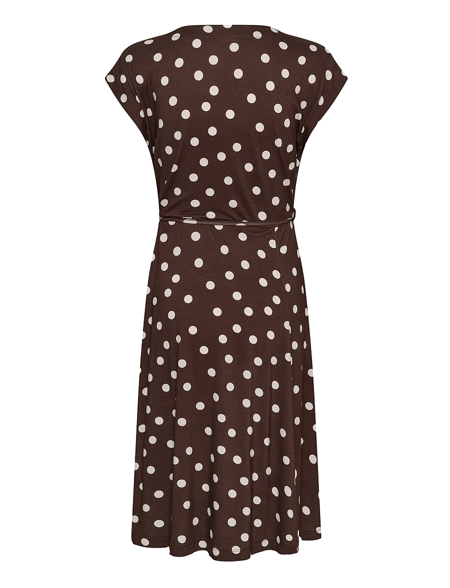 Kaffe - KAbella Jersey Dress - sommerkleider - chocolate brown w. chalk dot - 1