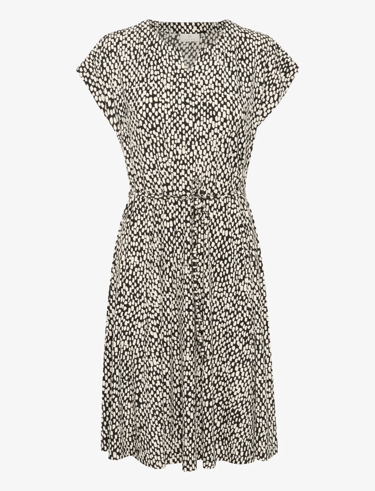 Kaffe - KAbella Jersey Dress - summer dresses - black/chalk graphic dot - 0