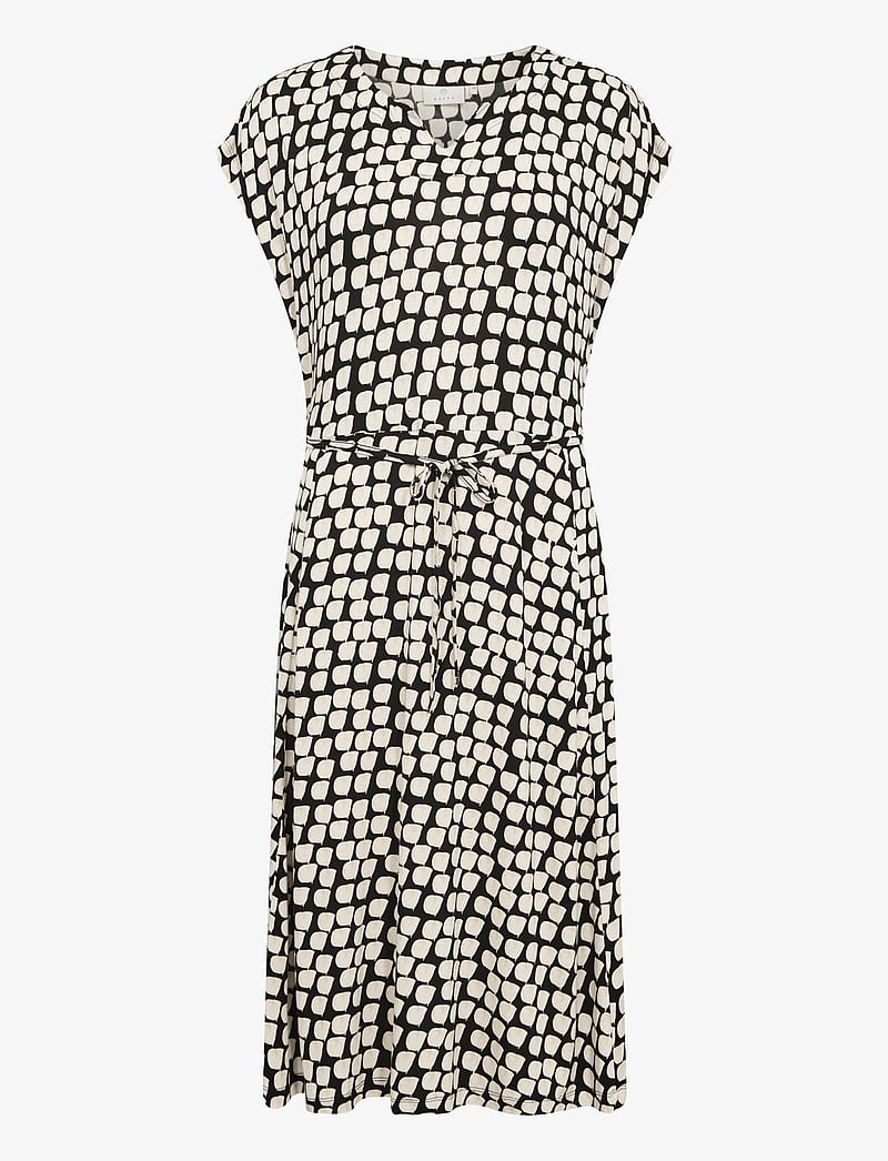 Kaffe - KAbella Jersey Dress - sommarklänningar - black_sand graphic dot - 1