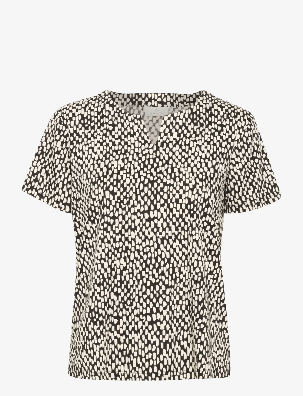 Kaffe - KAbella Jersey T Shirt - kurzämlige blusen - black/chalk graphic dot - 1