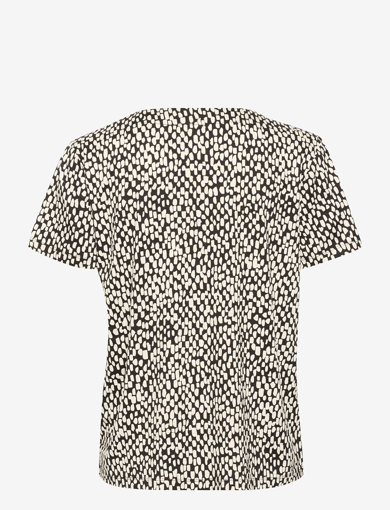 Kaffe - KAbella Jersey Blouse - kortärmade blusar - black/chalk graphic dot - 1