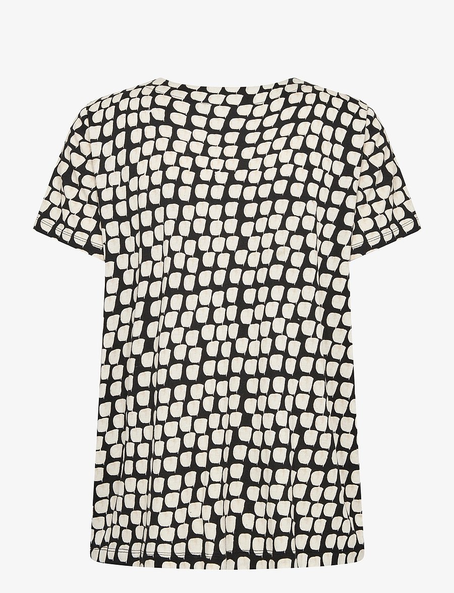 Kaffe - KAbella Jersey Blouse - blouses à manches courtes - black_sand graphic dot - 2