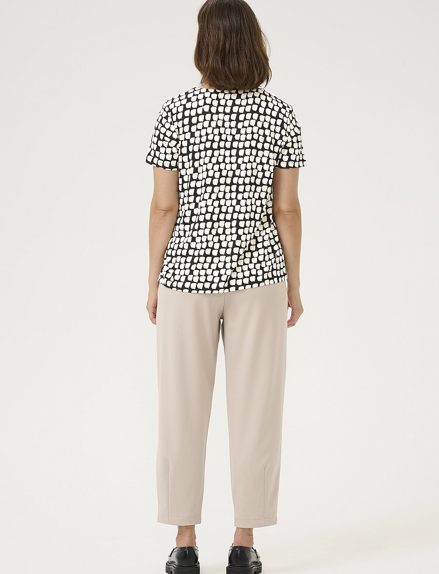 Kaffe - KAbella Jersey Blouse - blouses à manches courtes - black_sand graphic dot - 4