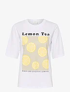 KAdina T-Shirt - OPTICAL WHITE / YELLOW LEMONS