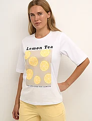 Kaffe - KAdina T-Shirt - laveste priser - optical white / yellow lemons - 2