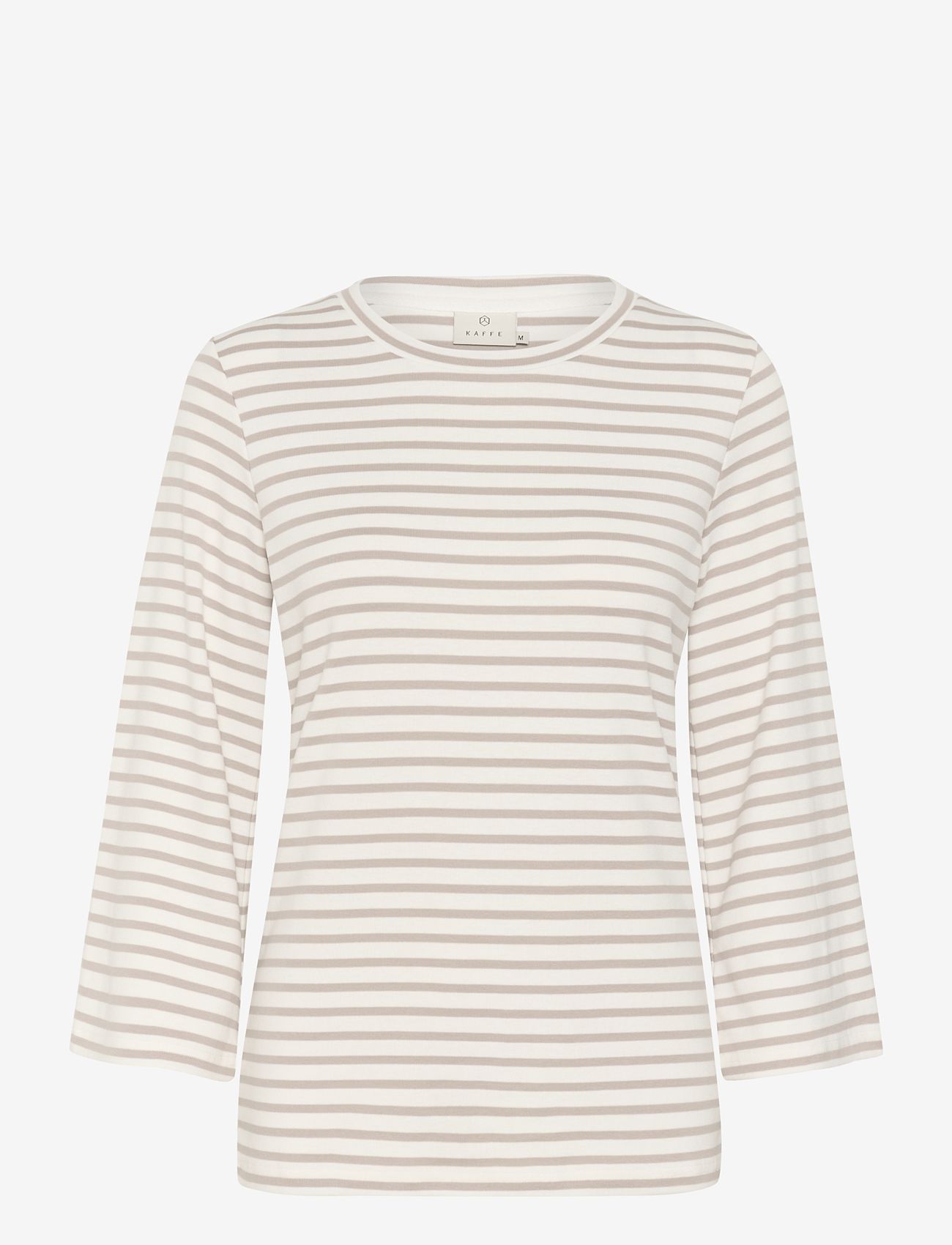 Kaffe - KAliddy 3/4 Sleeve Blouse - långärmade toppar - chalk/feather gray stripe - 1