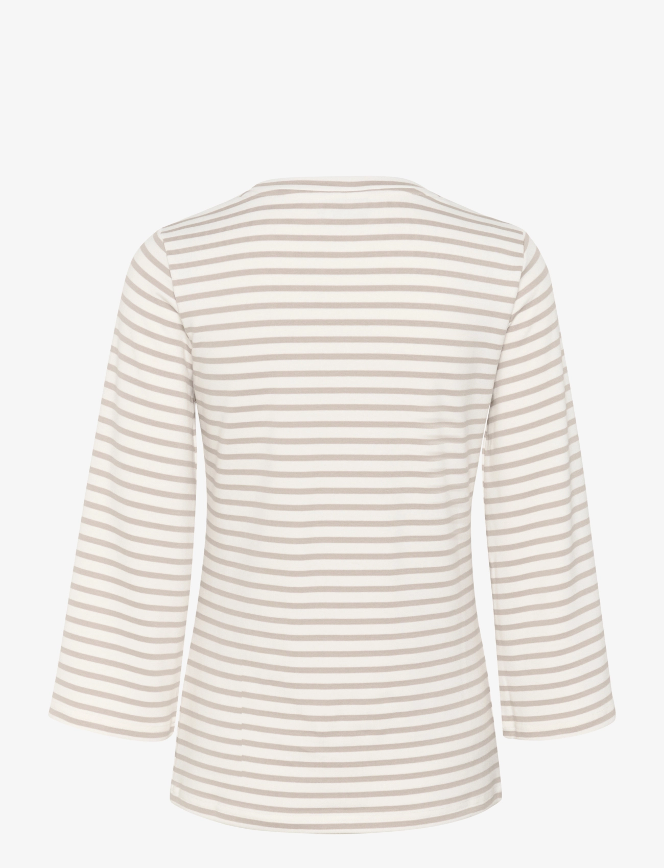 Kaffe - KAliddy 3/4 Sleeve Blouse - long-sleeved tops - chalk/feather gray stripe - 2