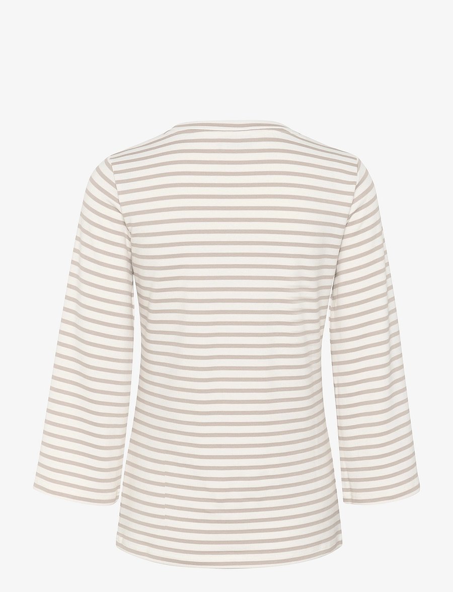 Kaffe - KAliddy 3/4 Sleeve Blouse - langärmlige tops - chalk/feather gray stripe - 2