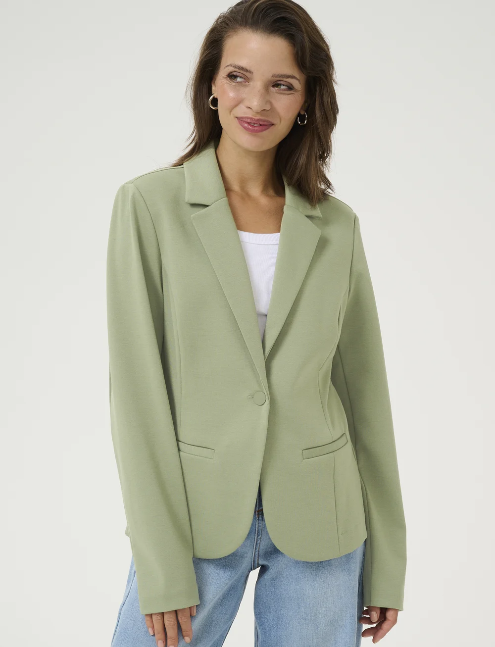 Kaffe - KAjenny Blazer - enkelknäppta kavajer - oil green - 0