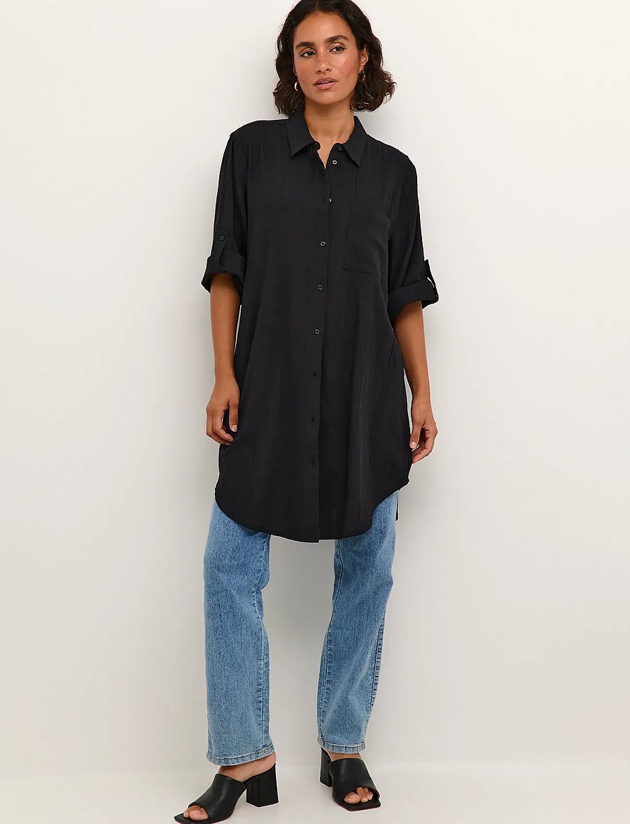 Kaffe - KApauline Shirt Dress - särkkleidid - black deep - 3