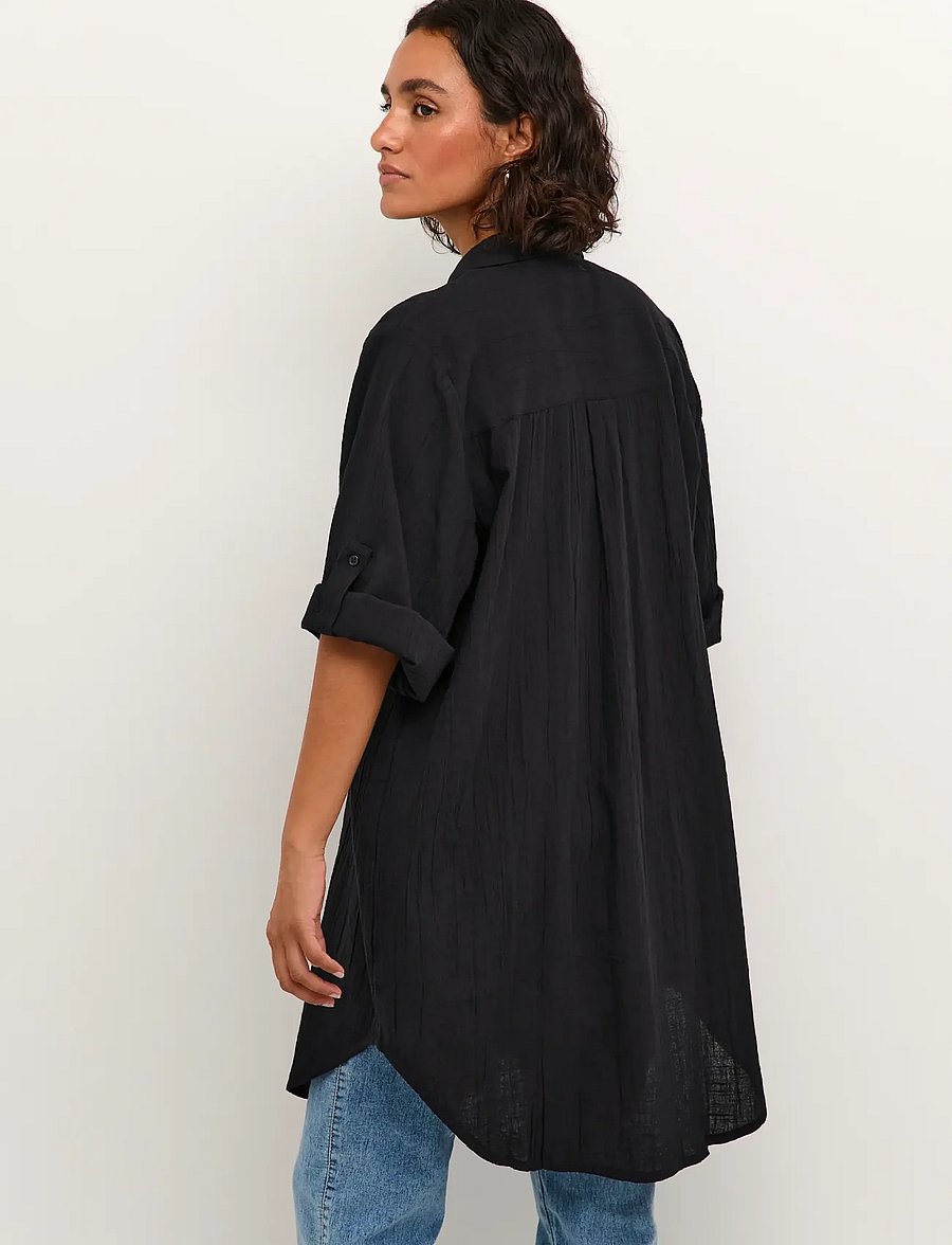 Kaffe - KApauline Shirt Dress - särkkleidid - black deep - 5