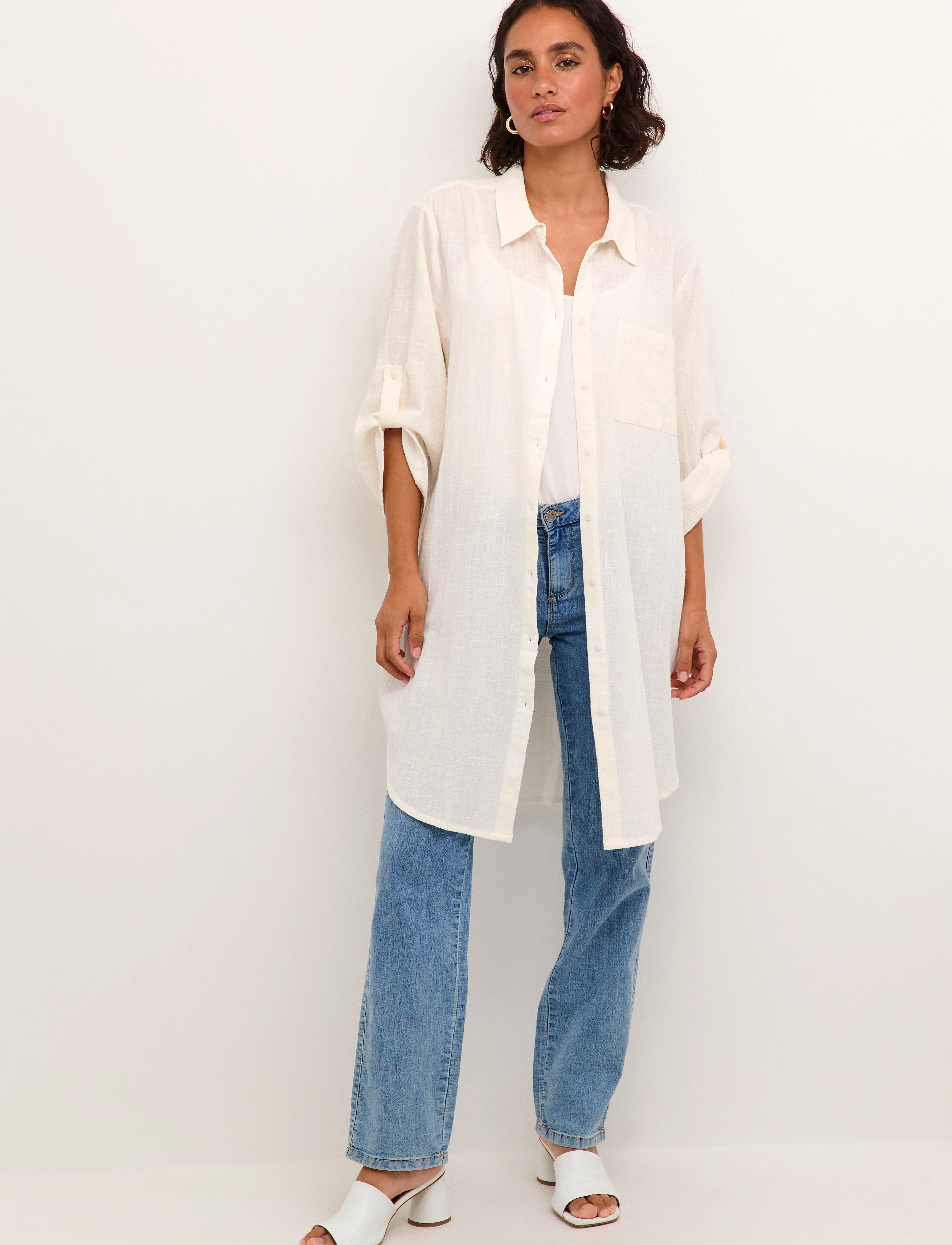 Kaffe - KApauline Shirt Dress - hemdkleider - chalk - 3