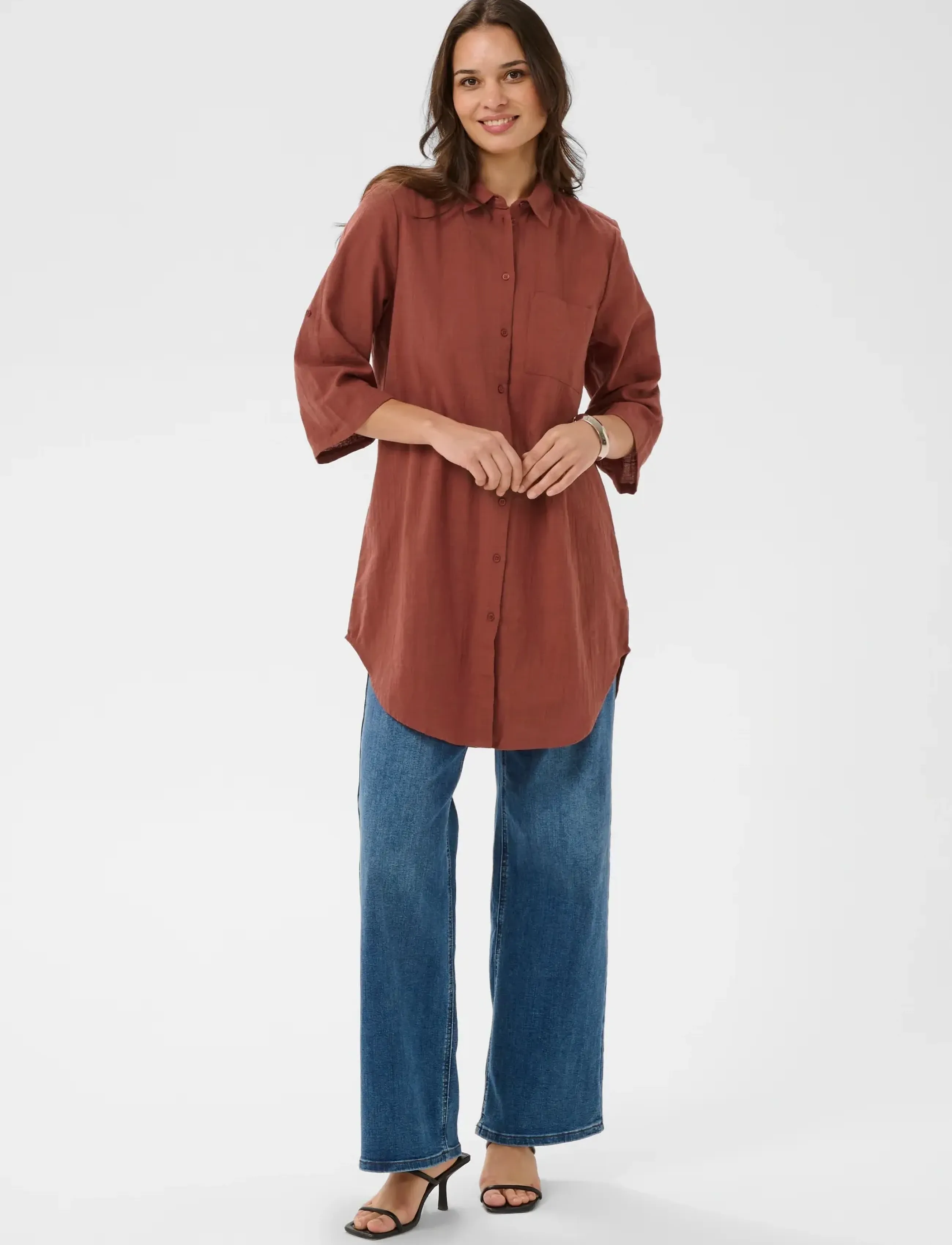 Kaffe - KApauline Shirt Dress - laveste priser - henna - 3