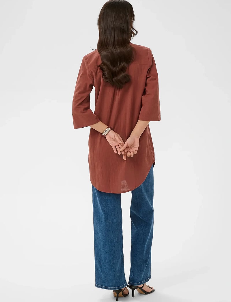Kaffe - KApauline Shirt Dress - särkkleidid - henna - 4