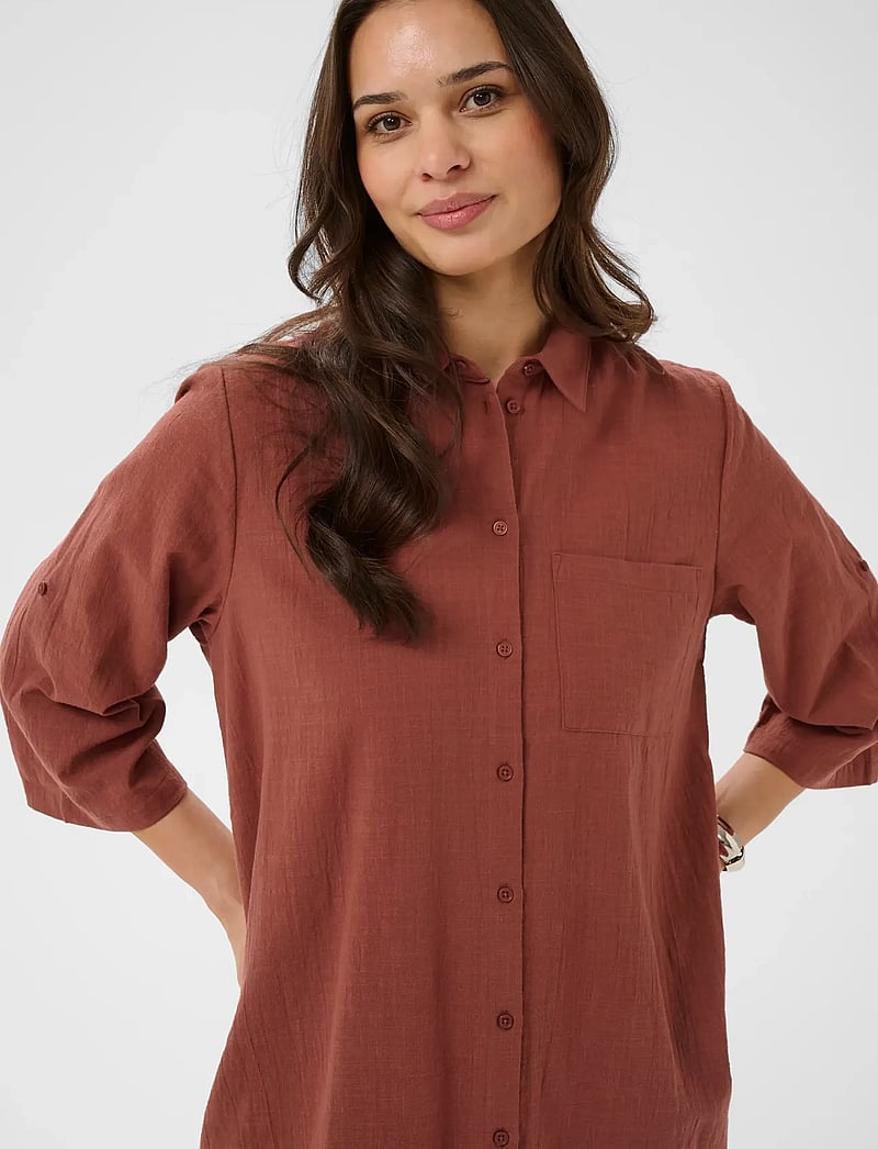 Kaffe - KApauline Shirt Dress - särkkleidid - henna - 5