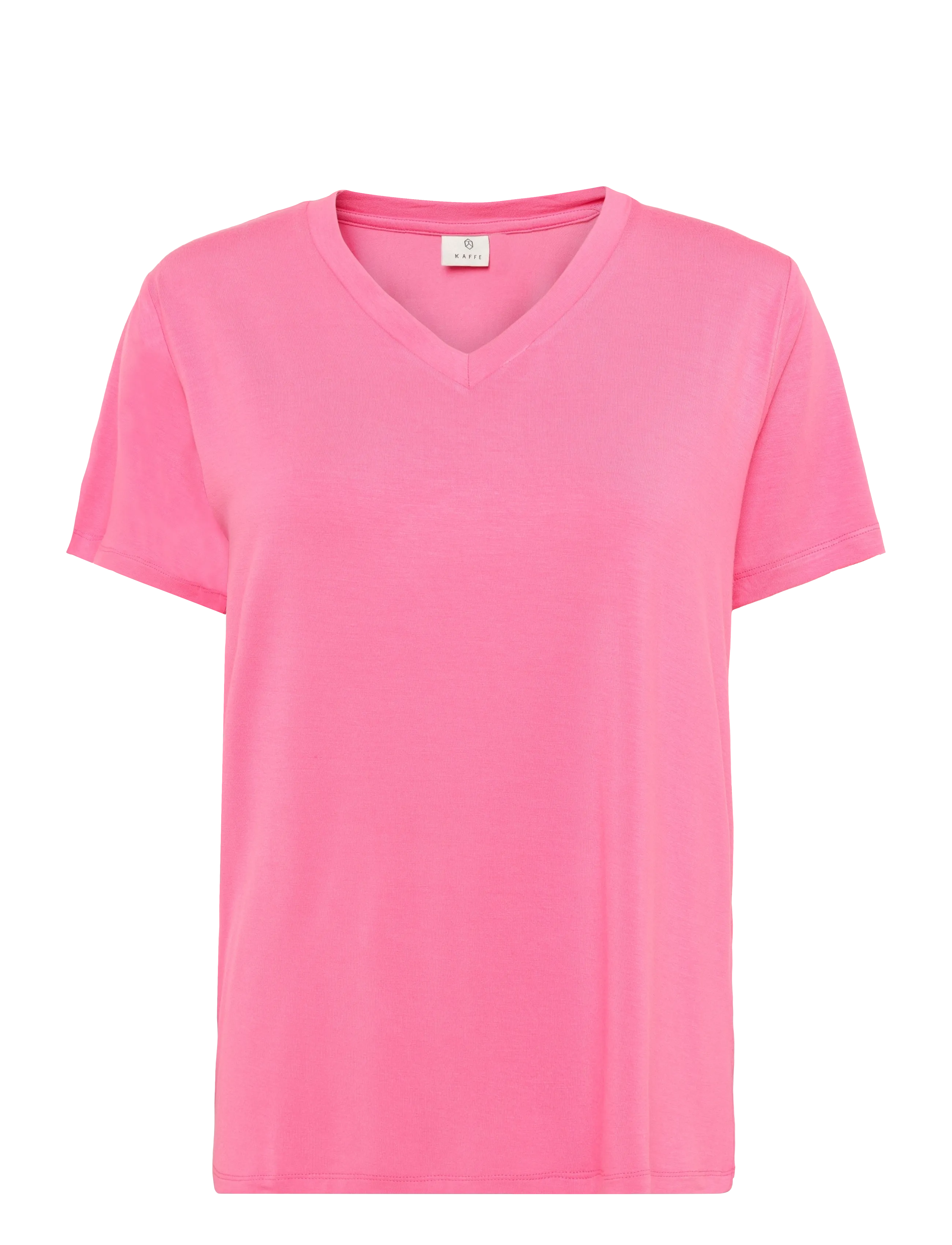 Kaffe Kafrida V-Neck T-Shirt, M, Pink, T-Shirts & Toppe > Kortærmede, Dame