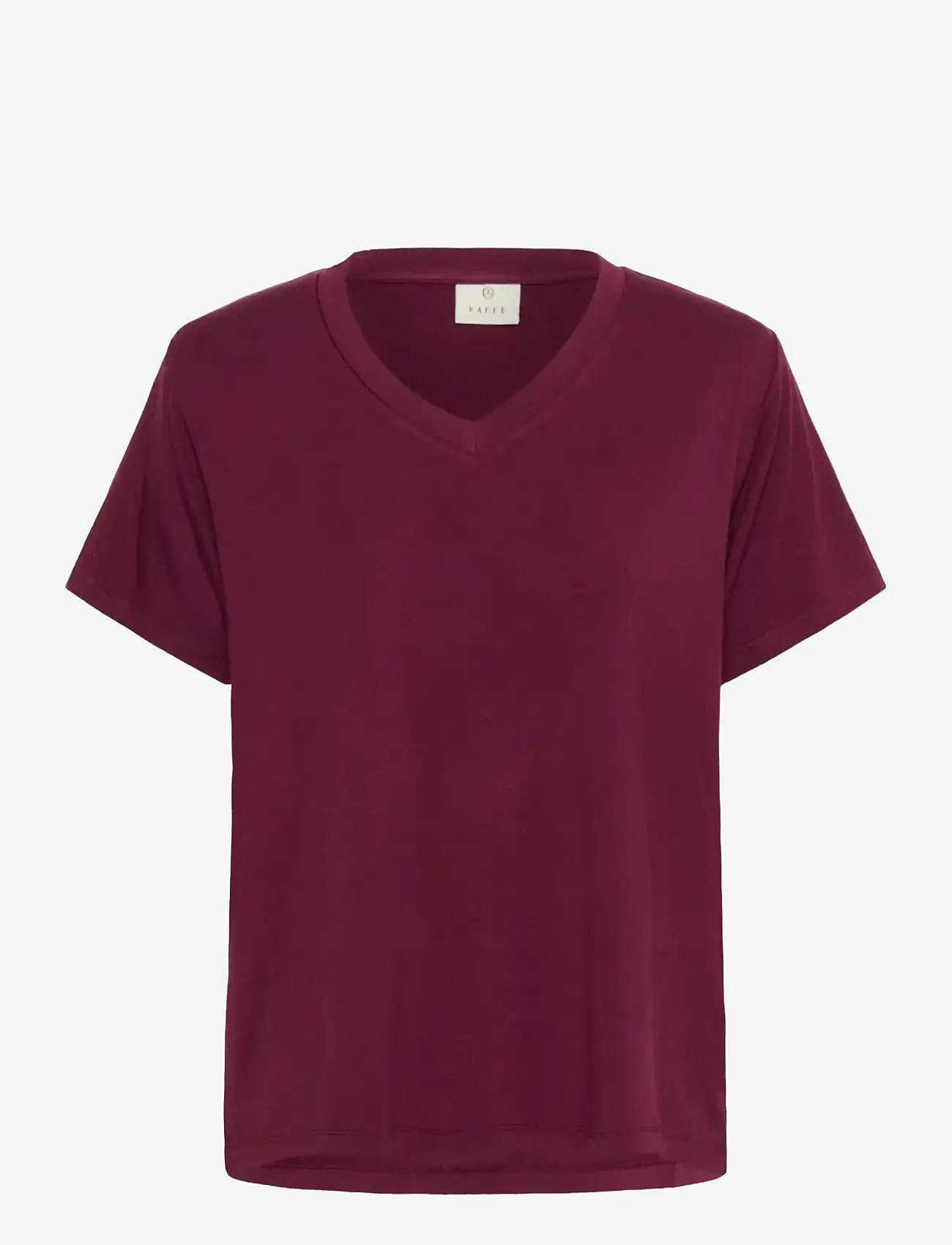 Kaffe - KAfrida V-Neck T-Shirt - t-shirts - windsor wine - 1