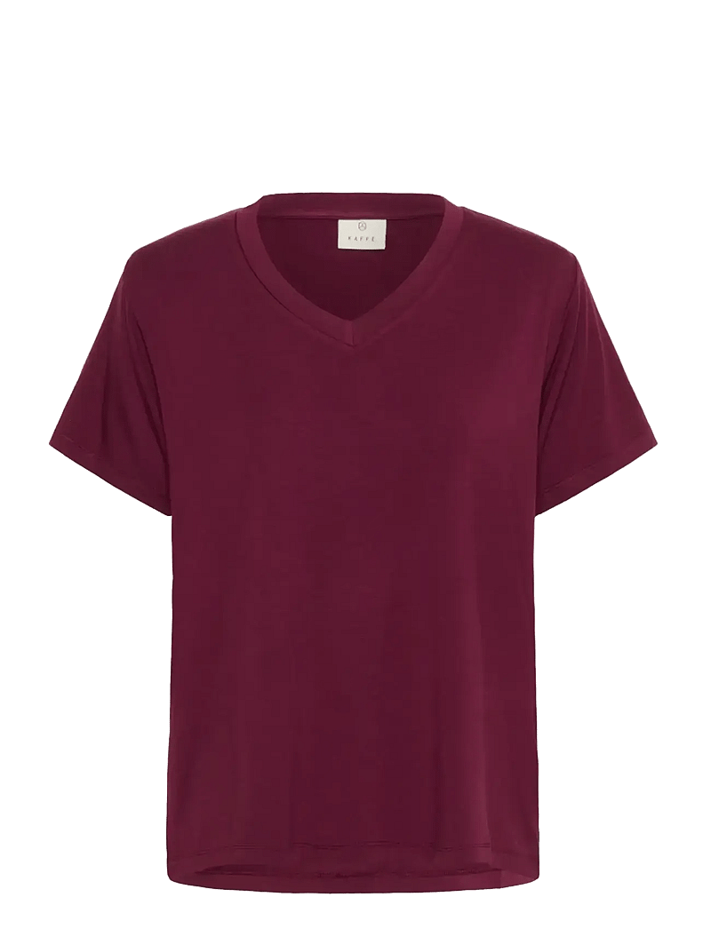 Kaffe - KAfrida V-Neck T-Shirt - t-shirts - windsor wine - 1