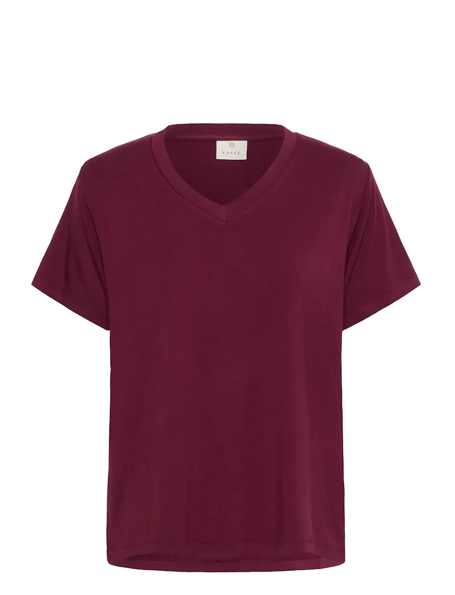 Kaffe - KAfrida V-Neck T-Shirt - t-shirts - windsor wine - 1