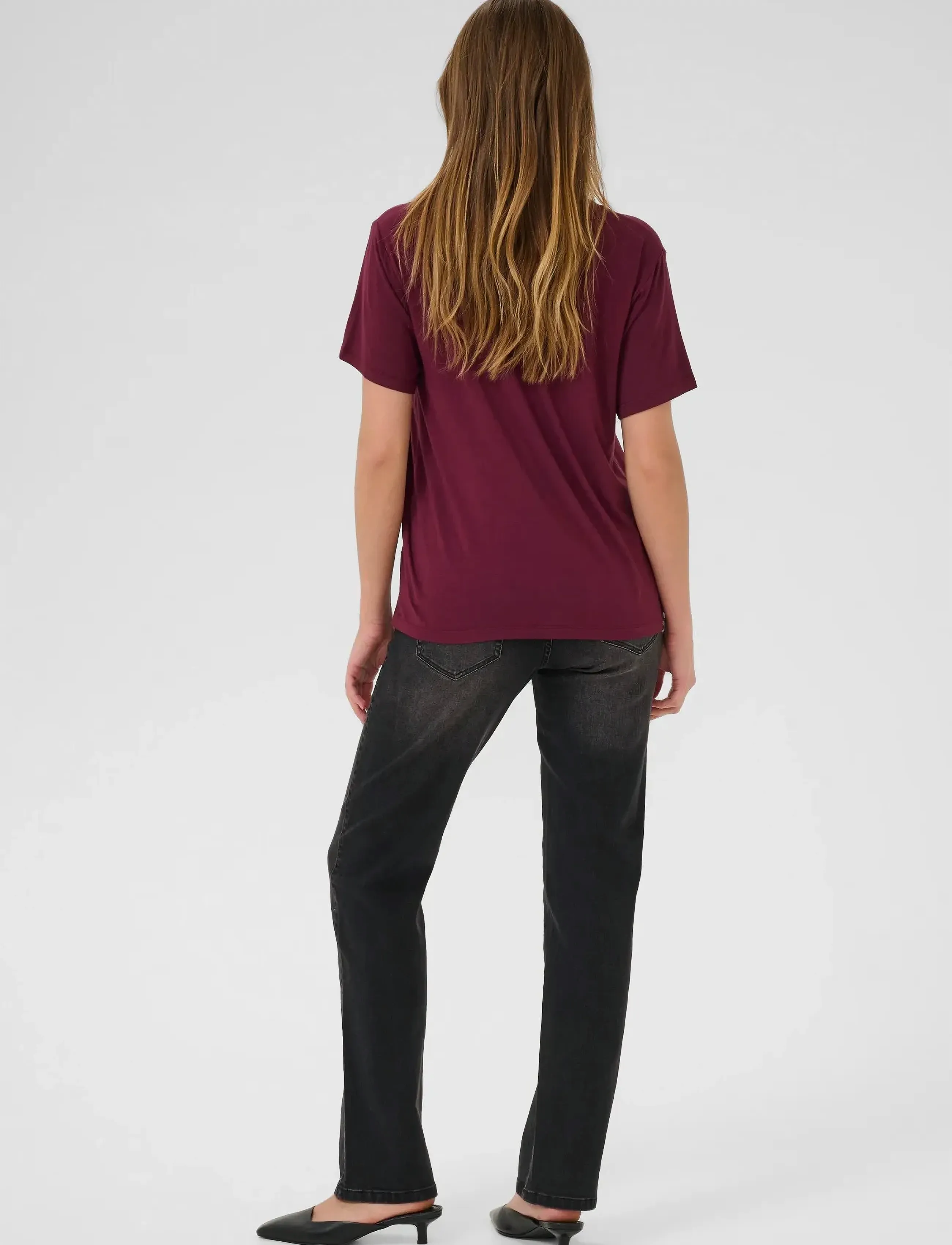Kaffe - KAfrida V-Neck T-Shirt - windsor wine - 4