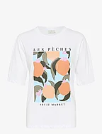 KAmira T-Shirt - OPTICAL WHITE / PEACHES