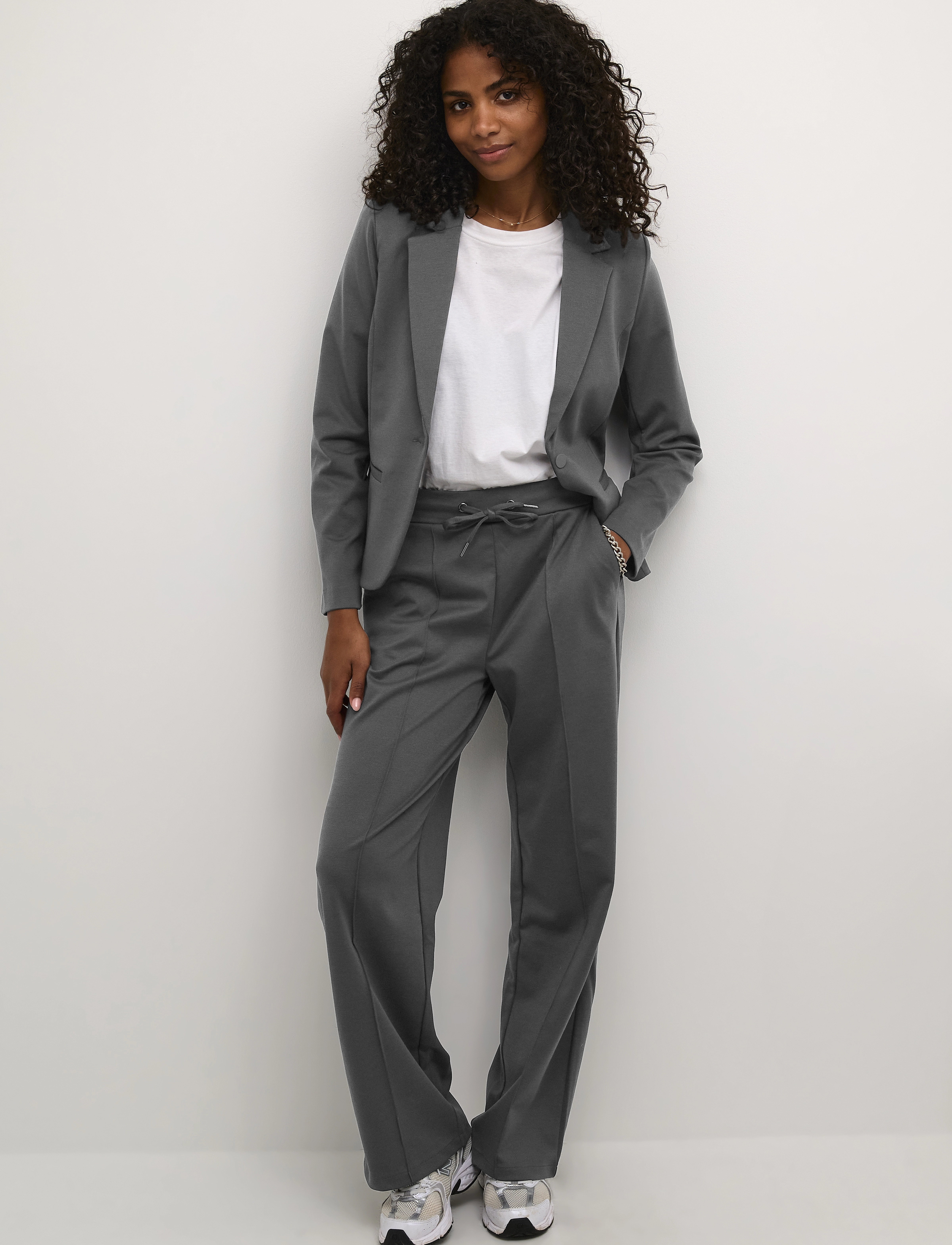 Kaffe - KAjenny Straight Pants - herbstersparnisse - black oyster - 3